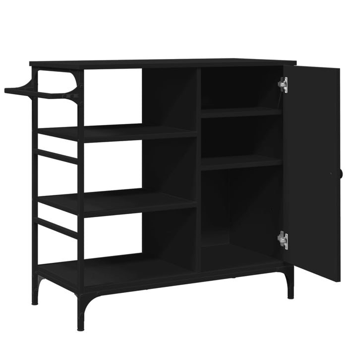 Cărucior de bucătărie, negru, 87,5x38,5x84,5cm, lemn prelucrat - WALTI WALTI