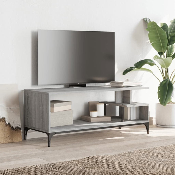Comodă TV, gri sonoma, 102x40x41 cm, lemn și oțel - WALTI WALTI