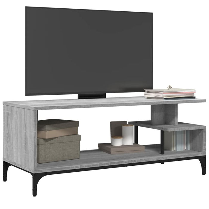 Comodă TV, gri sonoma, 102x40x41 cm, lemn și oțel - WALTI WALTI