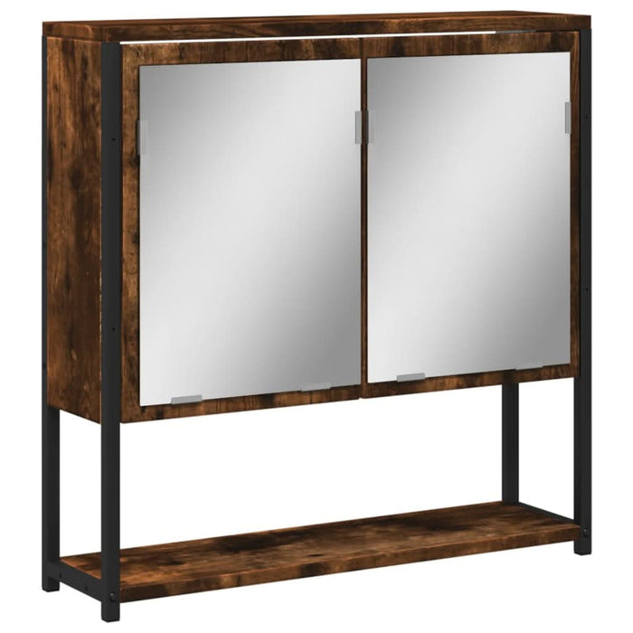 Dulap baie cu oglindă stejar fumuriu 60x16x60 cm lemn compozit - WALTI WALTI