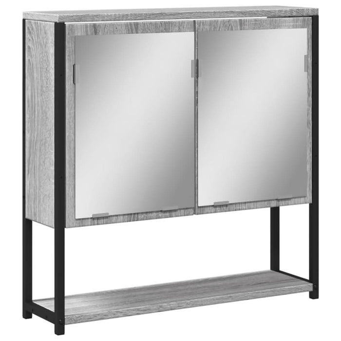Dulap de baie cu oglindă gri sonoma 60x16x60 cm lemn compozit - WALTI WALTI