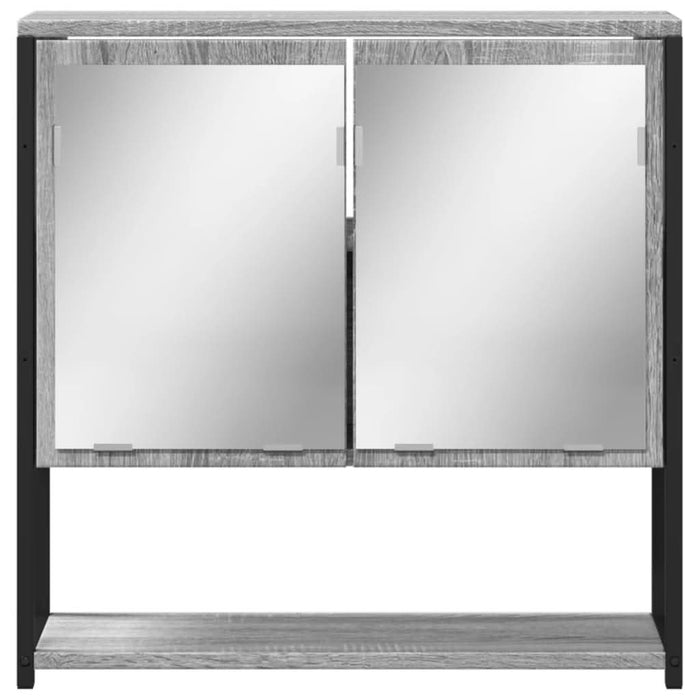 Dulap de baie cu oglindă gri sonoma 60x16x60 cm lemn compozit - WALTI WALTI