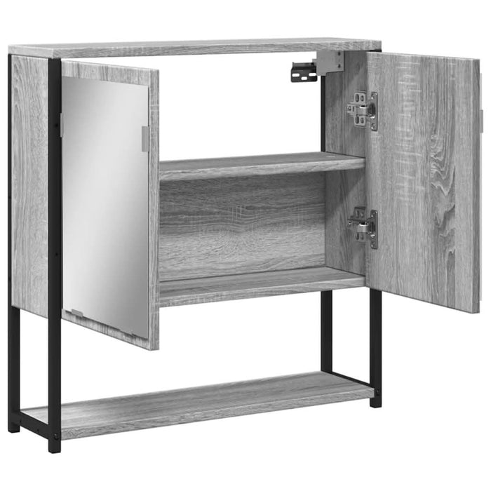 Dulap de baie cu oglindă gri sonoma 60x16x60 cm lemn compozit - WALTI WALTI