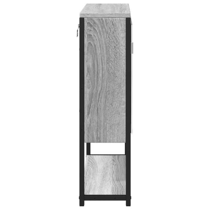 Dulap de baie cu oglindă gri sonoma 60x16x60 cm lemn compozit - WALTI WALTI