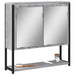 Dulap de baie cu oglindă gri sonoma 60x16x60 cm lemn compozit - WALTI WALTI