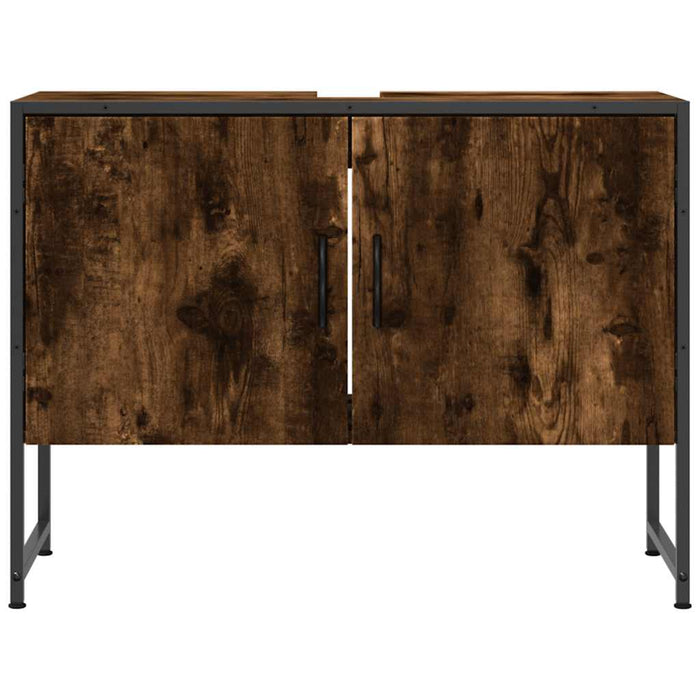 Dulap chiuveta de baie stejar fumuriu 80x33x60 cm lemn compozit - WALTI WALTI