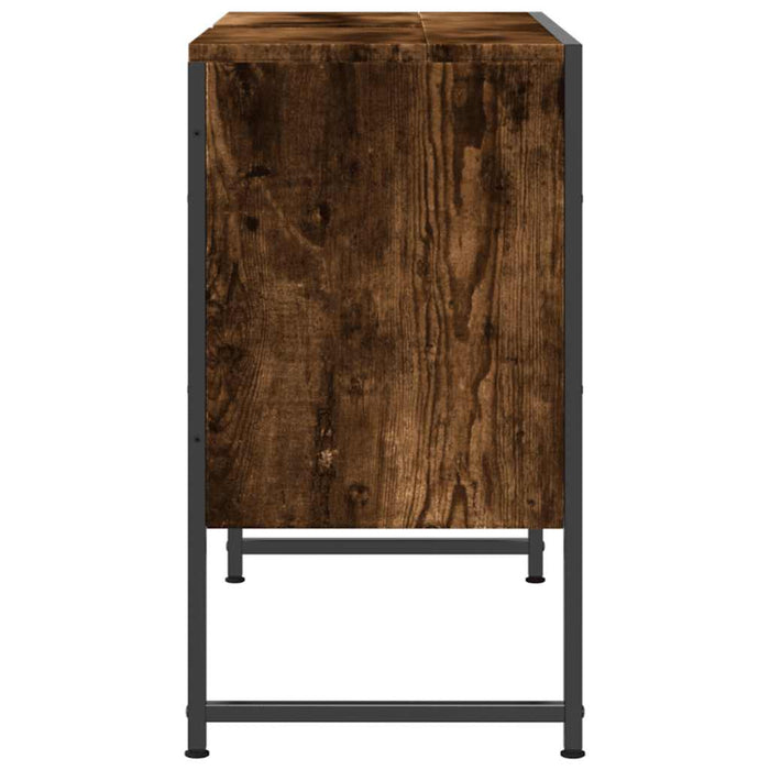 Dulap chiuveta de baie stejar fumuriu 80x33x60 cm lemn compozit - WALTI WALTI