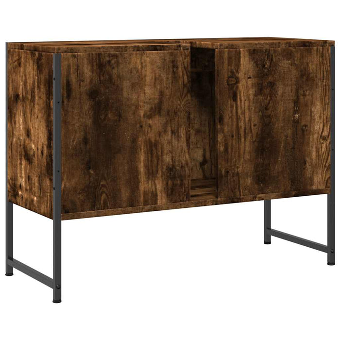 Dulap chiuveta de baie stejar fumuriu 80x33x60 cm lemn compozit - WALTI WALTI