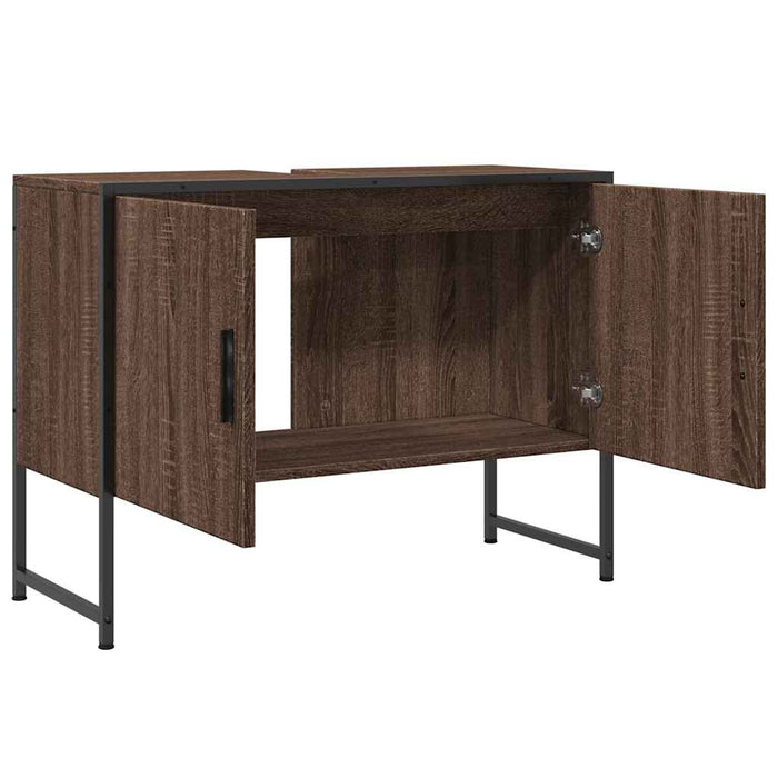 Dulap chiuveta de baie, stejar maro, 80x33x60 cm, lemn compozit - WALTI WALTI