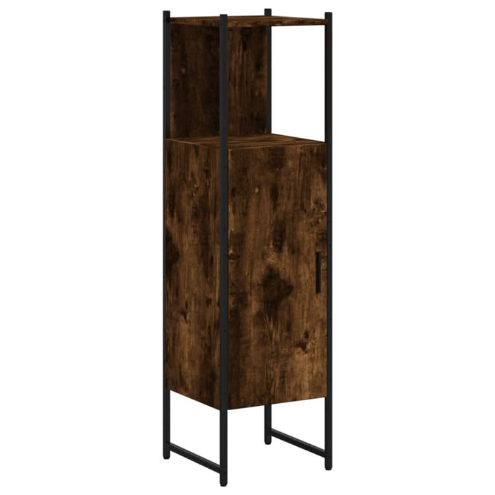 Dulap de baie, stejar afumat, 33x33x120,5 cm, lemn prelucrat - WALTI WALTI