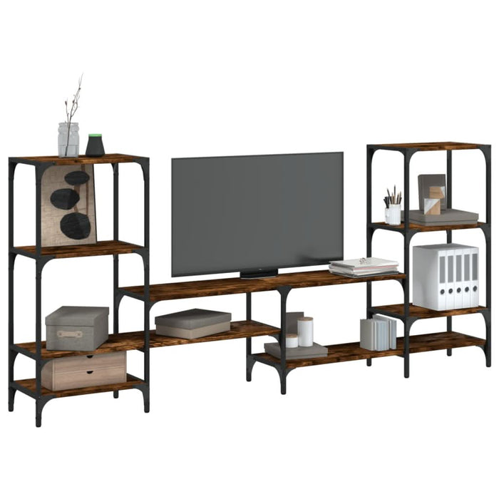Dulap TV, stejar fumuriu, 206,5x28,5x95 cm, lemn prelucrat - WALTI WALTI