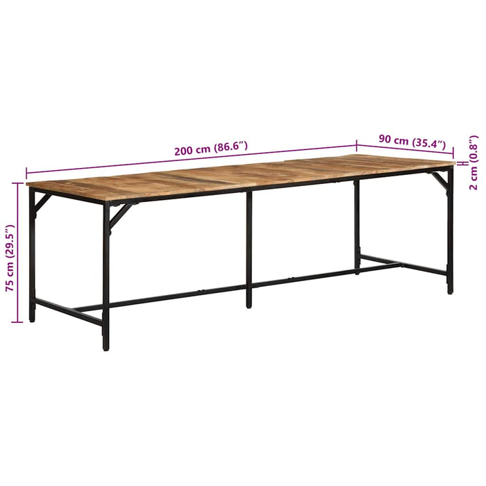 Masa de sufragerie 220x90x75 cm Lemn masiv Mango brut - WALTI WALTI