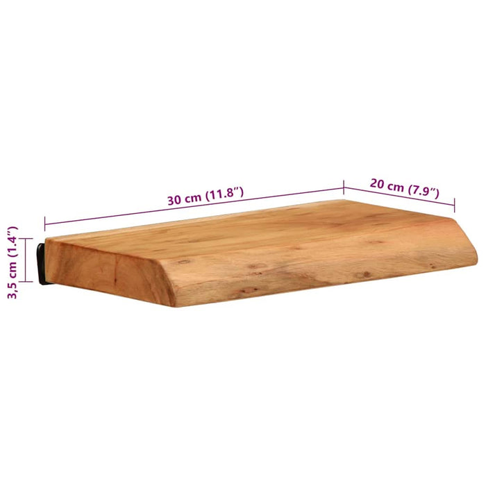 Rafturi de perete, 2 buc., 30x20x3,5 cm, lemn masiv de acacia - WALTI WALTI