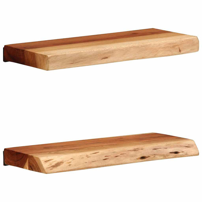 Rafturi de perete 2 buc 40x20x3,5 cm Lemn masiv de salcâm - WALTI WALTI