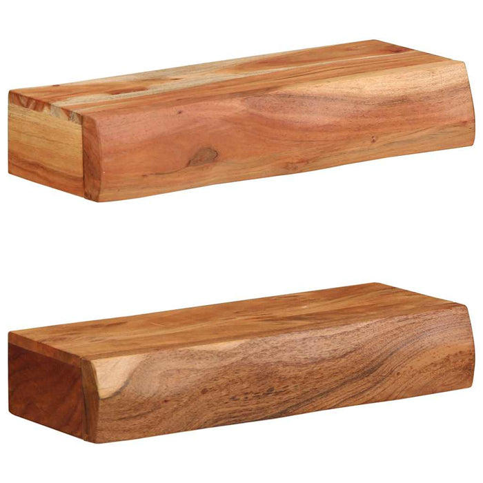 Rafturi de perete 2 buc 40x17x8 cm din lemn masiv de salcâm WALTI