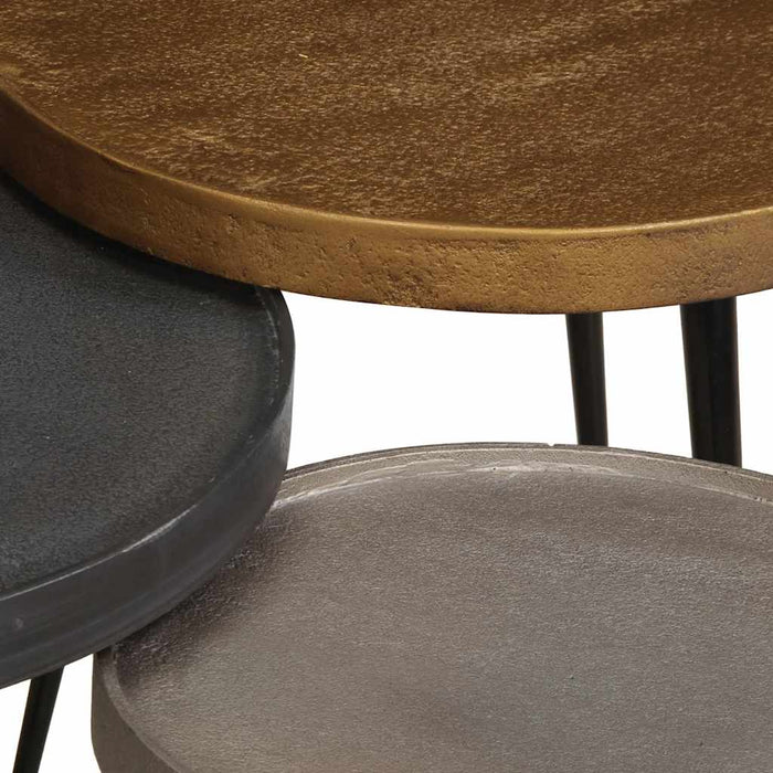 Masă de cafea 3 buc., lemn prelucrat multicolor - WALTI WALTI