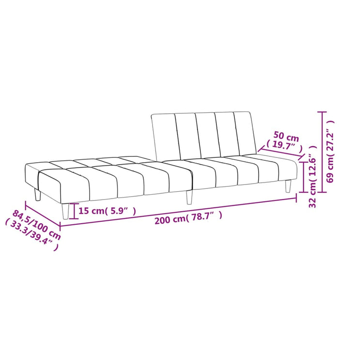 Canapea extensibilă cu 2 locuri, gri închis, textil - WALTI WALTI