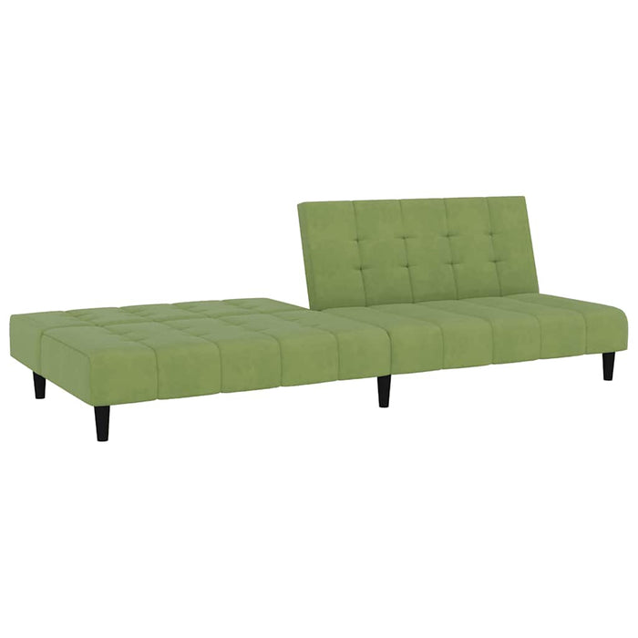 Canapea extensibilă cu 2 locuri, verde deschis, catifea - WALTI WALTI