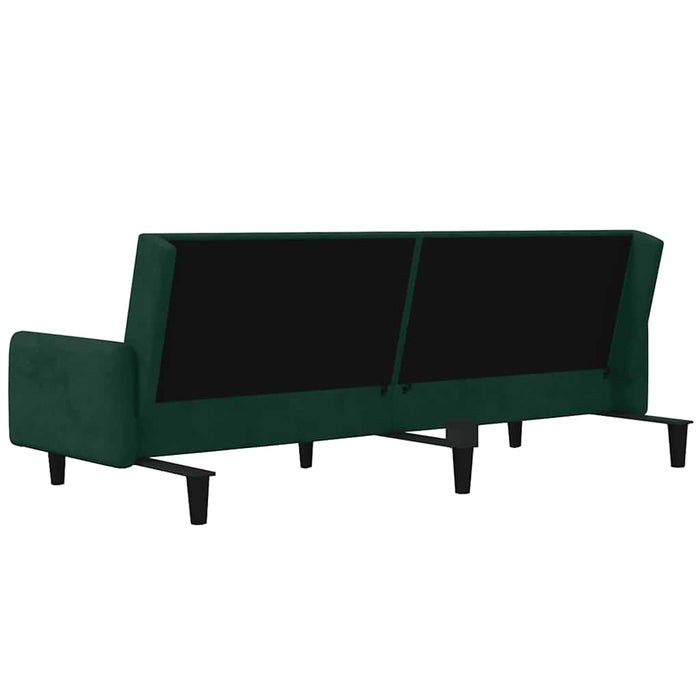 Canapea extensibilă cu 2 locuri, verde închis, catifea - WALTI WALTI
