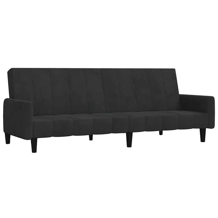 Canapea extensibilă cu 2 locuri, negru, catifea - WALTI WALTI