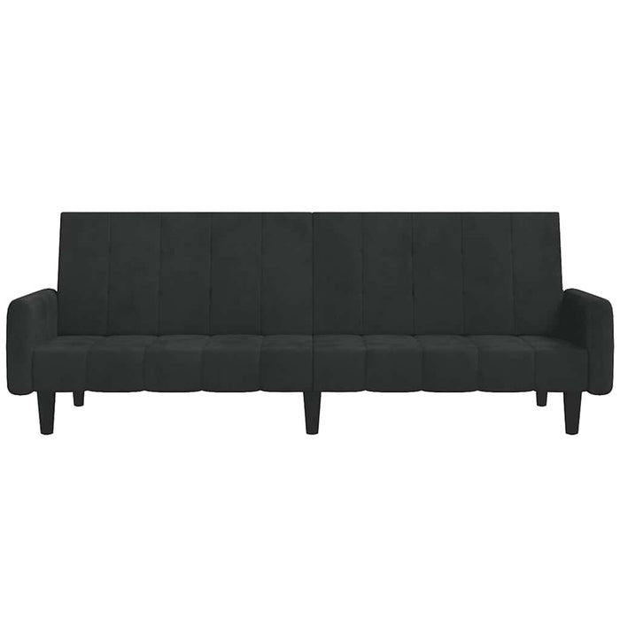 Canapea extensibilă cu 2 locuri, negru, catifea - WALTI WALTI