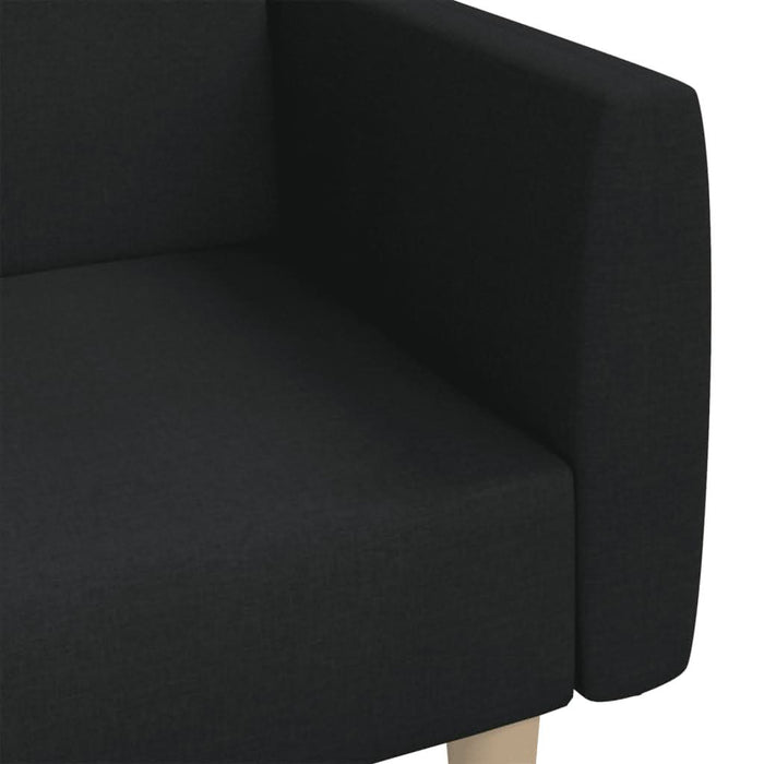 Canapea extensibilă cu 2 locuri, negru, material textil - WALTI WALTI