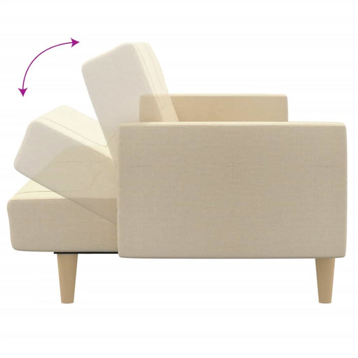 Canapea extensibilă cu 2 locuri, crem, material textil - WALTI WALTI