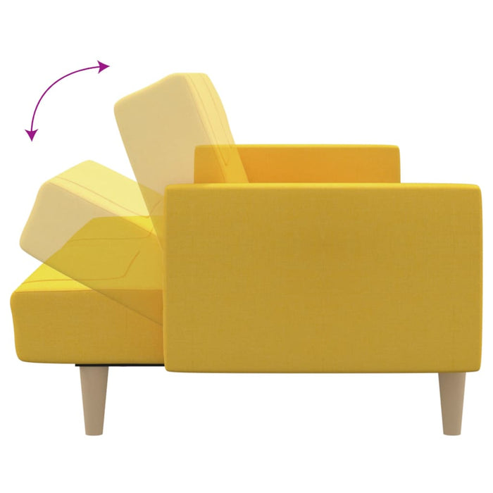 Canapea extensibilă cu 2 locuri, galben, material textil - WALTI WALTI