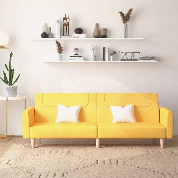 Canapea extensibilă cu 2 locuri, galben, material textil - WALTI WALTI