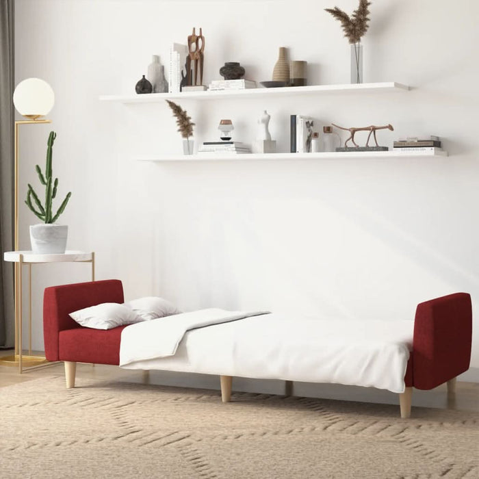 Canapea extensibilă cu 2 locuri, roșu vin, material textil - WALTI WALTI