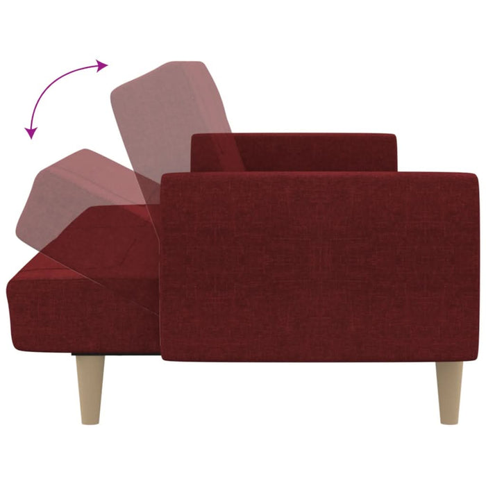 Canapea extensibilă cu 2 locuri, roșu vin, material textil - WALTI WALTI