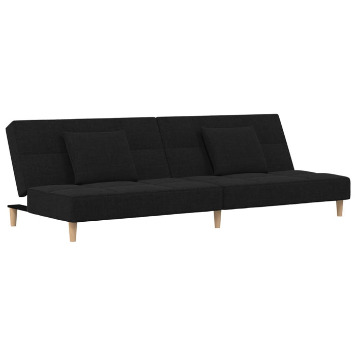 Canapea extensibilă cu 2 locuri, 2 perne, negru, textil - WALTI WALTI