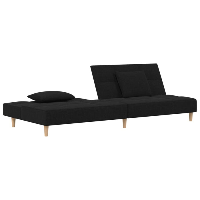 Canapea extensibilă cu 2 locuri, 2 perne, negru, textil - WALTI WALTI