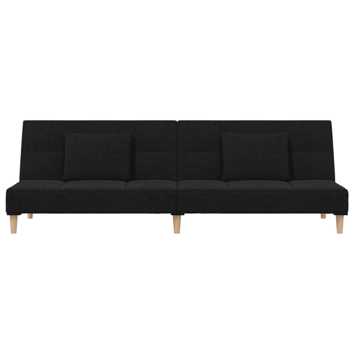 Canapea extensibilă cu 2 locuri, 2 perne, negru, textil - WALTI WALTI