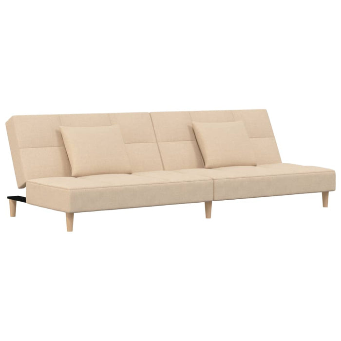 Canapea extensibilă cu 2 locuri, 2 perne, crem, textil - WALTI WALTI