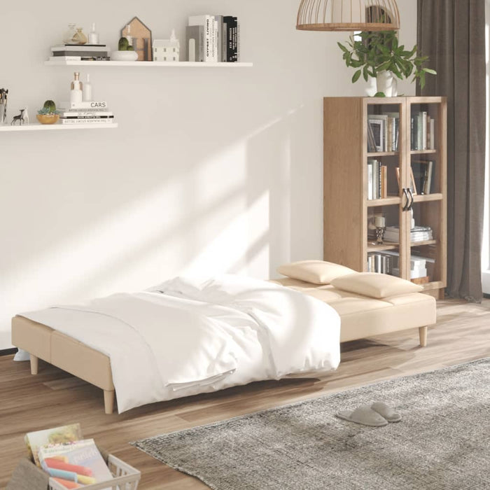 Canapea extensibilă cu 2 locuri, 2 perne, crem, textil - WALTI WALTI