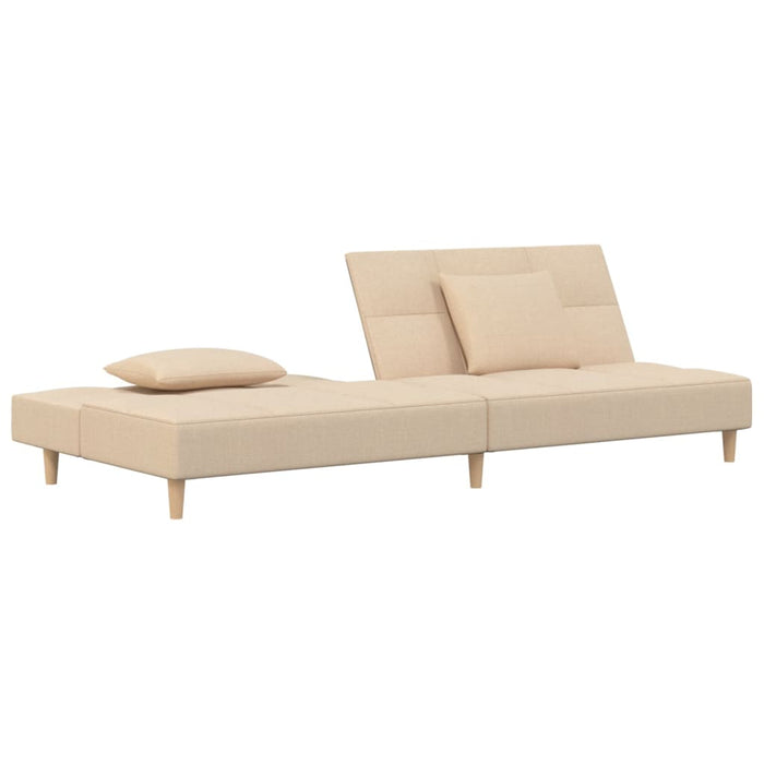 Canapea extensibilă cu 2 locuri, 2 perne, crem, textil - WALTI WALTI