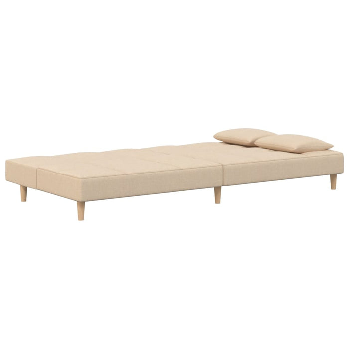 Canapea extensibilă cu 2 locuri, 2 perne, crem, textil - WALTI WALTI