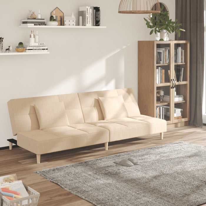Canapea extensibilă cu 2 locuri, 2 perne, crem, textil - WALTI WALTI
