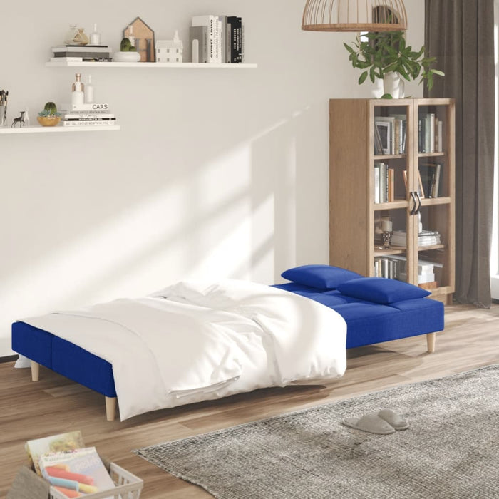 Canapea extensibilă cu 2 locuri, 2 perne, albastru, textil - WALTI WALTI