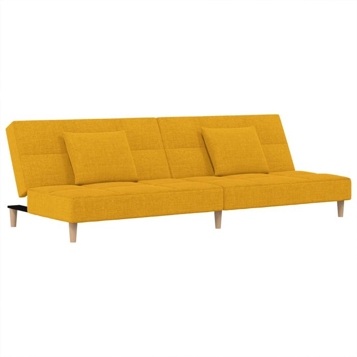 Canapea extensibilă cu 2 locuri, 2 perne, galben, textil - WALTI WALTI