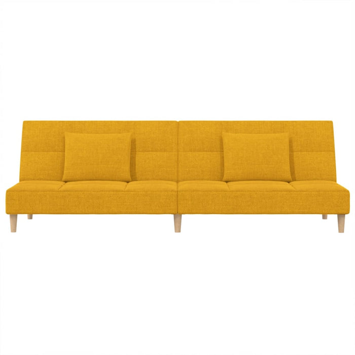 Canapea extensibilă cu 2 locuri, 2 perne, galben, textil - WALTI WALTI
