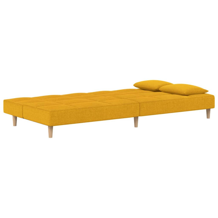 Canapea extensibilă cu 2 locuri, 2 perne, galben, textil - WALTI WALTI