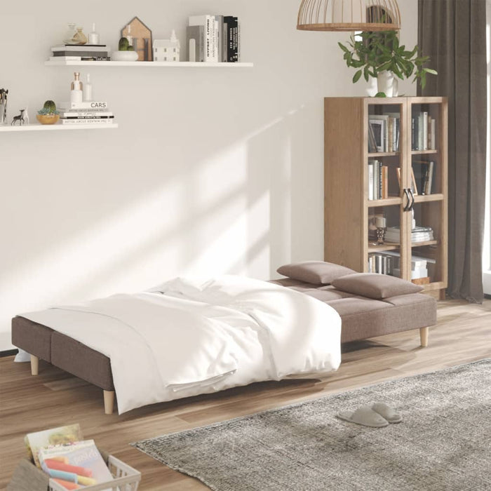 Canapea extensibilă cu 2 locuri, 2 perne, gri taupe, textil - WALTI WALTI