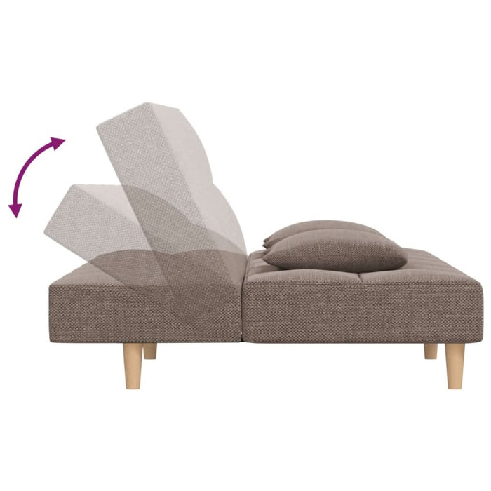 Canapea extensibilă cu 2 locuri, 2 perne, gri taupe, textil - WALTI WALTI