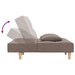 Canapea extensibilă cu 2 locuri, 2 perne, gri taupe, textil - WALTI WALTI