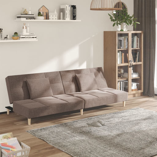 Canapea extensibilă cu 2 locuri, 2 perne, gri taupe, textil - WALTI WALTI