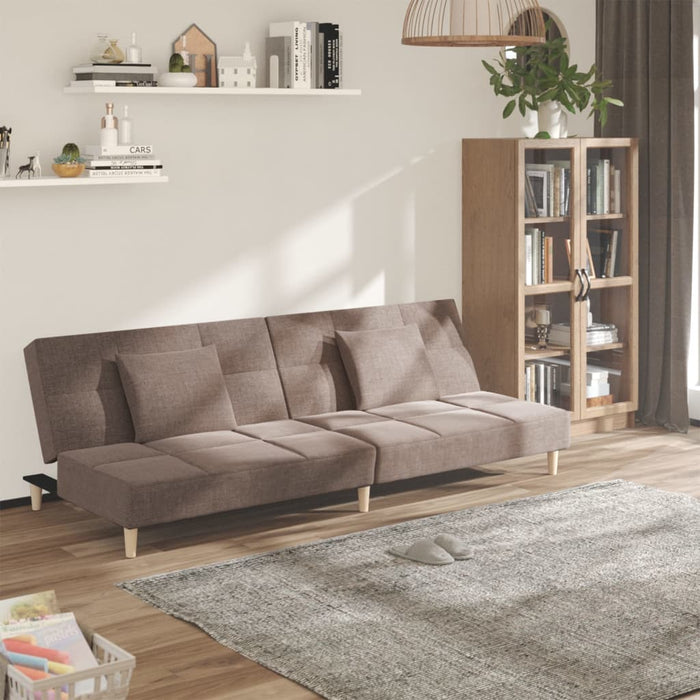 Canapea extensibilă cu 2 locuri, 2 perne, gri taupe, textil - WALTI WALTI