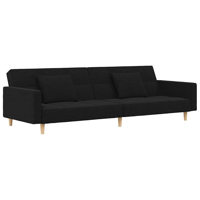Canapea extensibilă cu 2 locuri, 2 perne, negru, textil - WALTI WALTI
