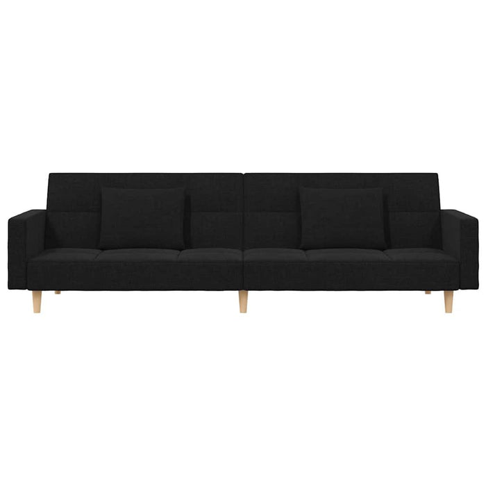 Canapea extensibilă cu 2 locuri, 2 perne, negru, textil - WALTI WALTI